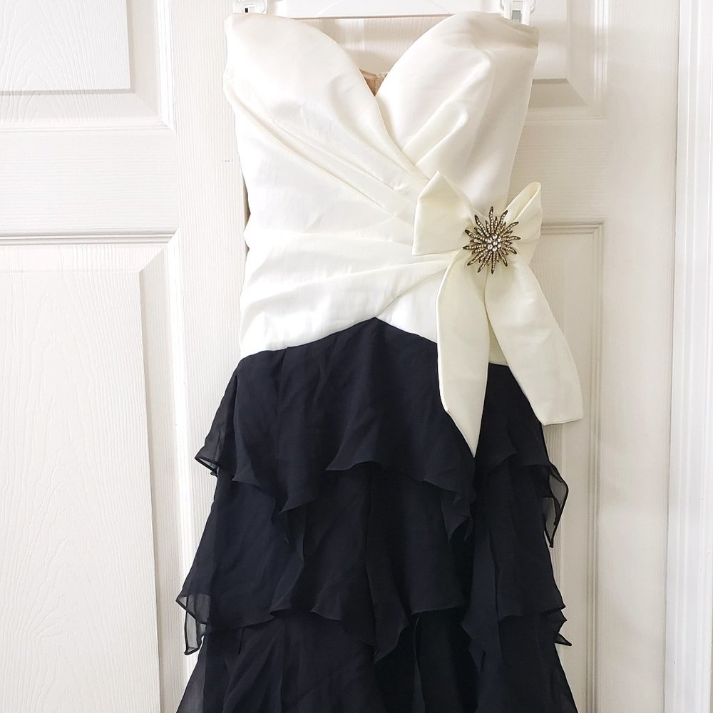 Vintage Tadashi Black & White Formal Dress